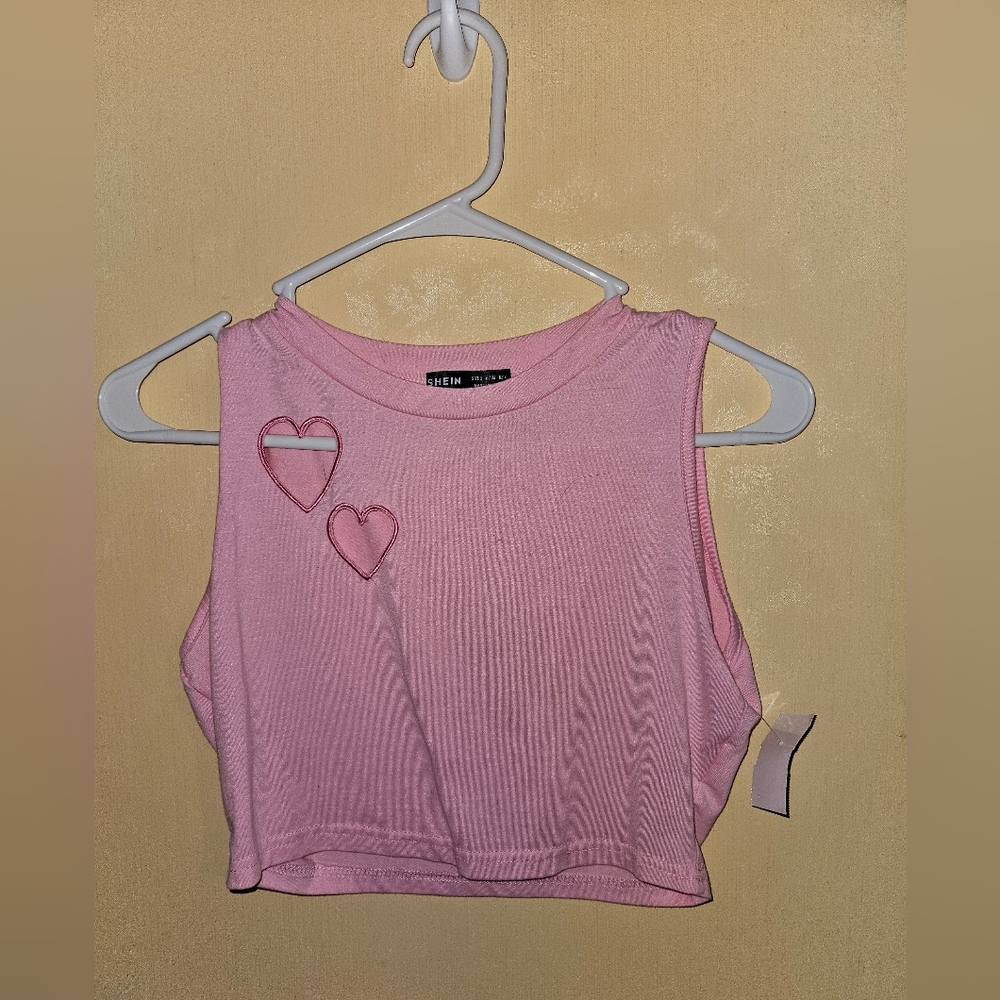 Pink cropped tank top